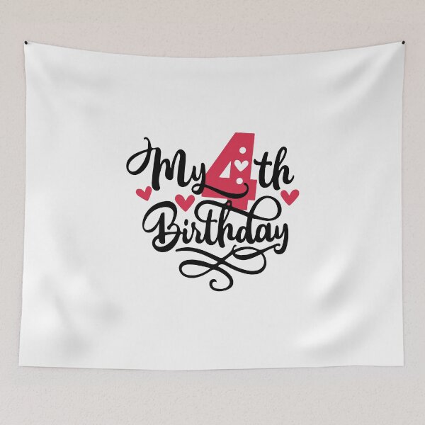 Item preview, 4th birthday 4 years of being awesome 4 years kid girl boy Off birthday Vacation Inspiration Joy Mood designed and sold by DesignByHeartUK.