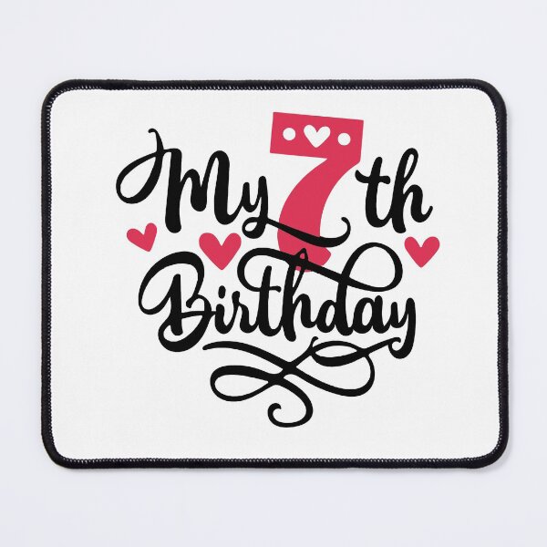 Item preview, 7th birthday 7 years of being awesome 7 years kid girl boy Off birthday Vacation Inspiration Joy Mood designed and sold by DesignByHeartUK.