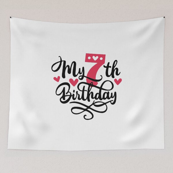 Item preview, 7th birthday 7 years of being awesome 7 years kid girl boy Off birthday Vacation Inspiration Joy Mood designed and sold by DesignByHeartUK.