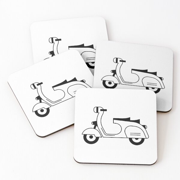Item preview, Illustration of stylized black and white scooter (motorcycle) designed and sold by iswenyi.