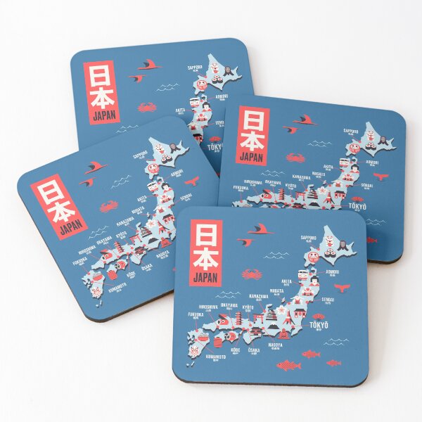Item preview, Japan Map - Flat Blue designed and sold by VoodooCircus.