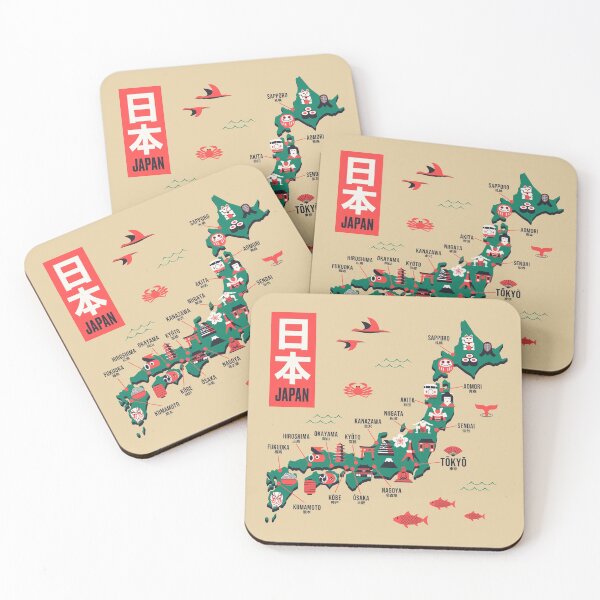 Item preview, Japan Map - Flat Gold designed and sold by VoodooCircus.