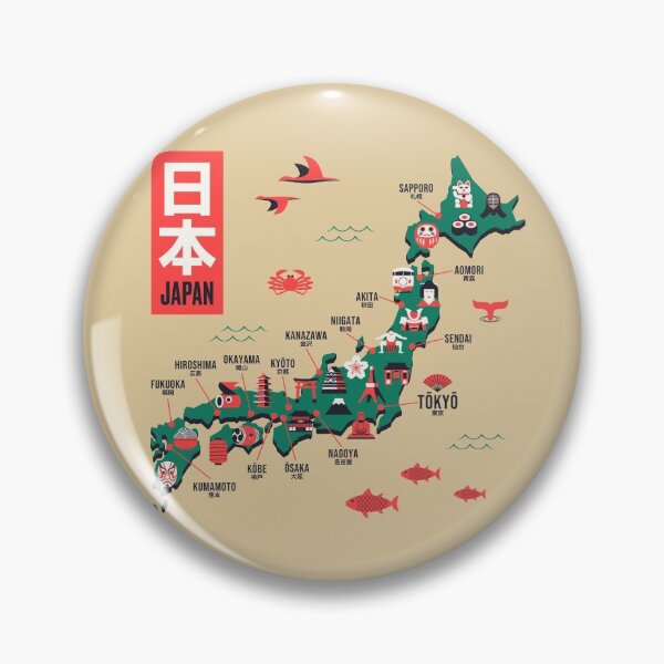 Item preview, Japan Map - Flat Gold designed and sold by VoodooCircus.
