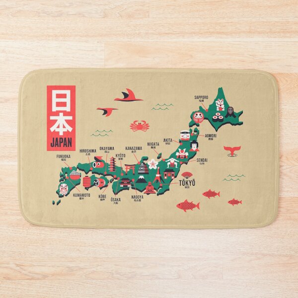 Item preview, Japan Map - Flat Gold designed and sold by VoodooCircus.