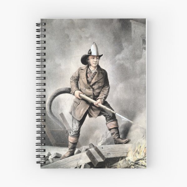 Item preview, Fireman putting out flames vintage art designed and sold by epicsaying.