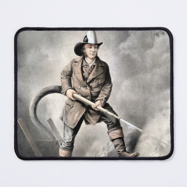 Item preview, Fireman putting out flames vintage art designed and sold by epicsaying.
