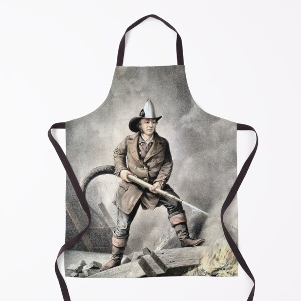 Item preview, Fireman putting out flames vintage art designed and sold by epicsaying.