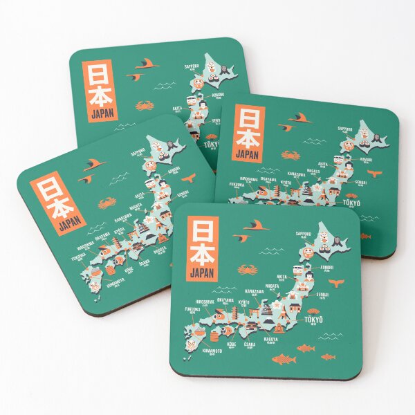 Item preview, Japan Map - Flat Green designed and sold by VoodooCircus.