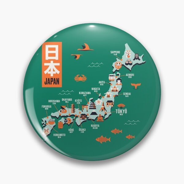 Item preview, Japan Map - Flat Green designed and sold by VoodooCircus.