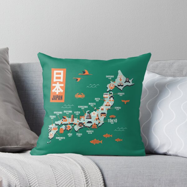 Item preview, Japan Map - Flat Green designed and sold by VoodooCircus.