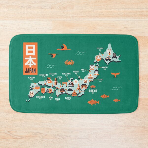 Item preview, Japan Map - Flat Green designed and sold by VoodooCircus.
