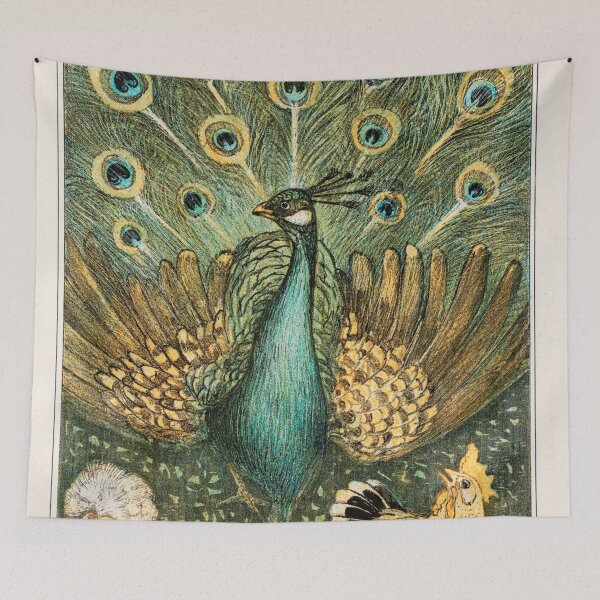 Item preview, Beautiful Peacock illustration designed and sold by Vintage Designs +.