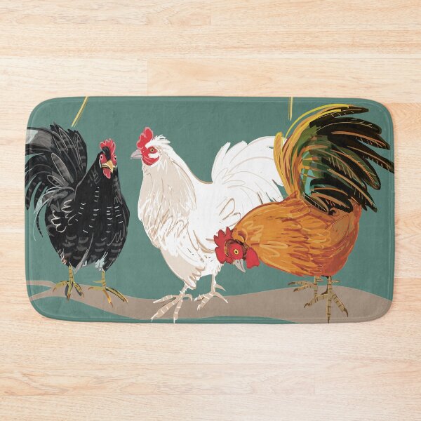 Item preview, Rooster pattern in Teal Green #1 designed and sold by EskTuulispaa.