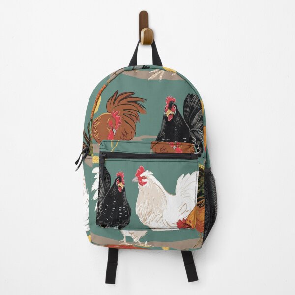 Item preview, Rooster pattern in Teal Green #1 designed and sold by EskTuulispaa.