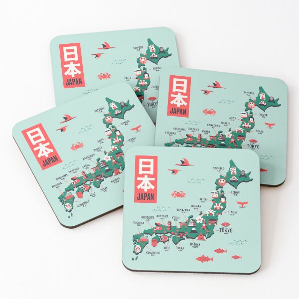 Item preview, Japan Map - Flat Mint designed and sold by VoodooCircus.