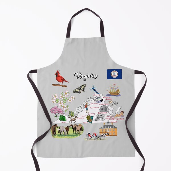 Item preview, tourist map of Virginia state, USA, major cities, flag, landmarks designed and sold by mashmosh.