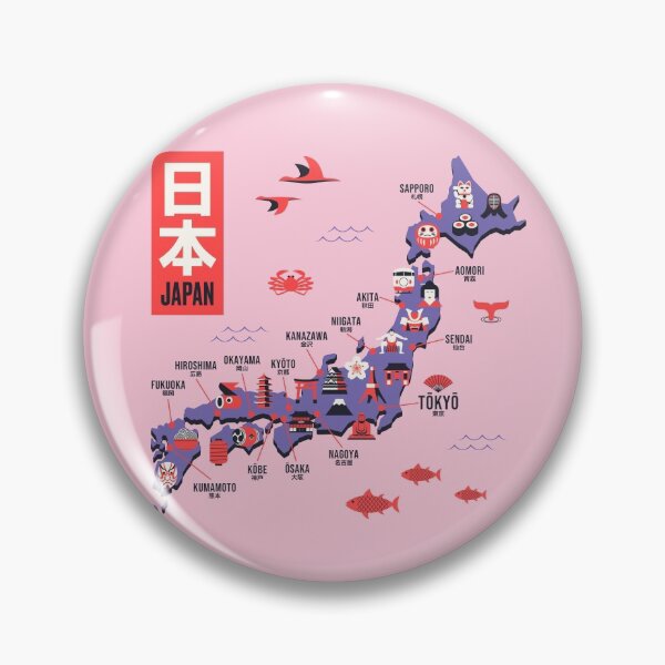 Item preview, Japan Map - Flat Pink designed and sold by VoodooCircus.