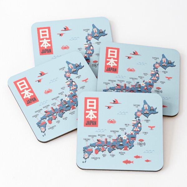 Item preview, Japan Map - Flat Sky designed and sold by VoodooCircus.