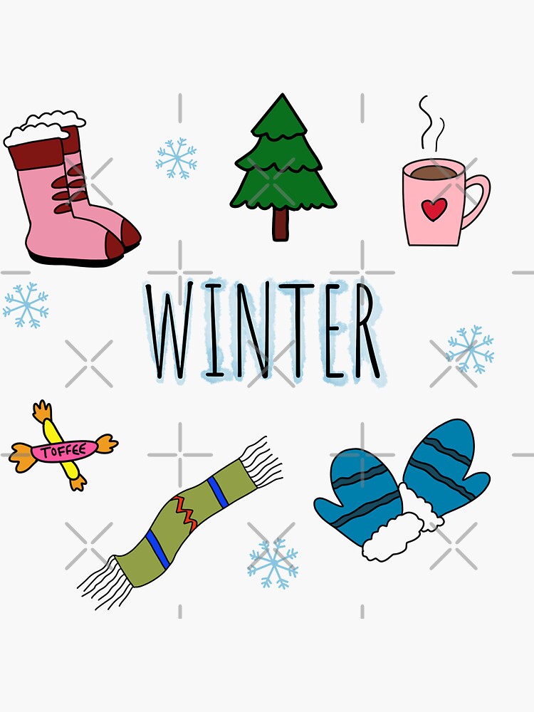 Winter Themed Essentials  Sticker for Sale by FashionN5