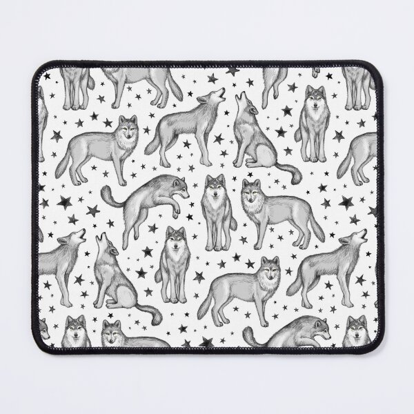 Item preview, Wolves and Stars on White designed and sold by micklyn.
