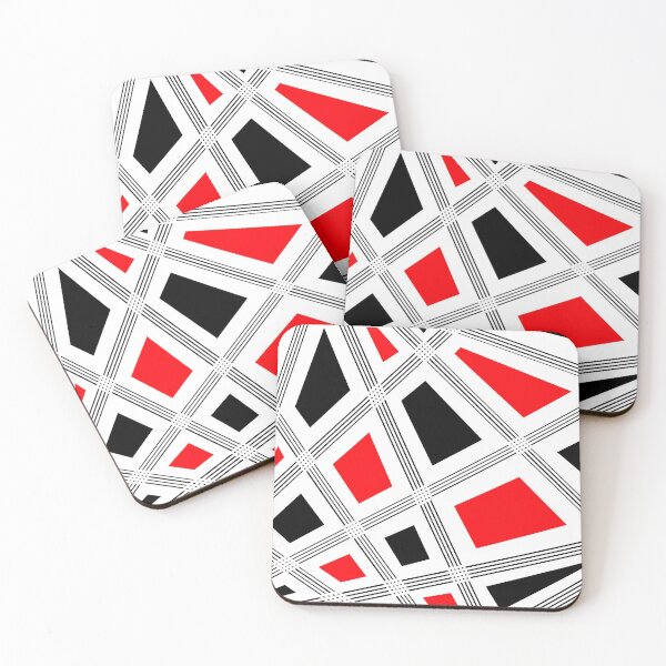 Item preview, Abstract geometric pattern - red, black and white. designed and sold by K.S ART.