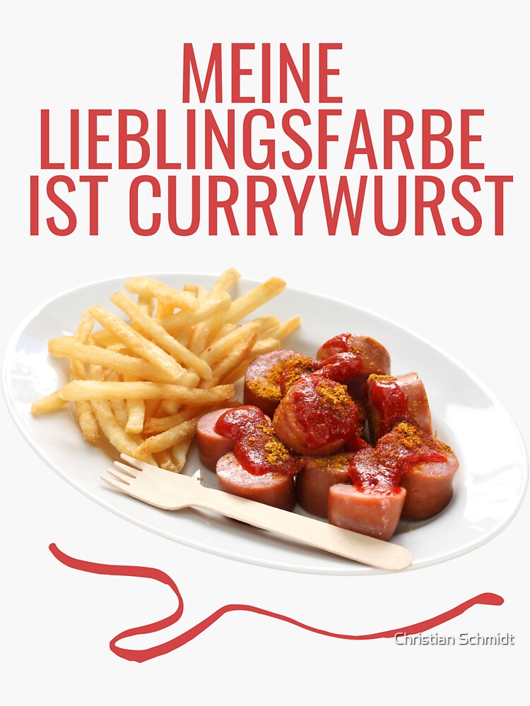 "Lustiges TShirt Currywurst" Sticker for Sale by bestrelax Redbubble