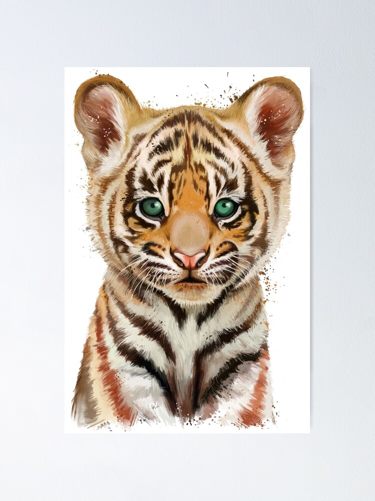 baby tiger wallpaper art work poster | Poster