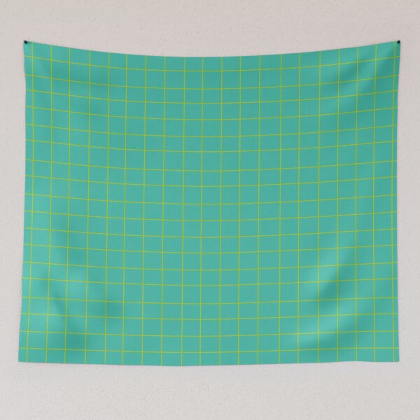 Item preview, Minimal Grid in lemon and teal background color designed and sold by teesresolution.