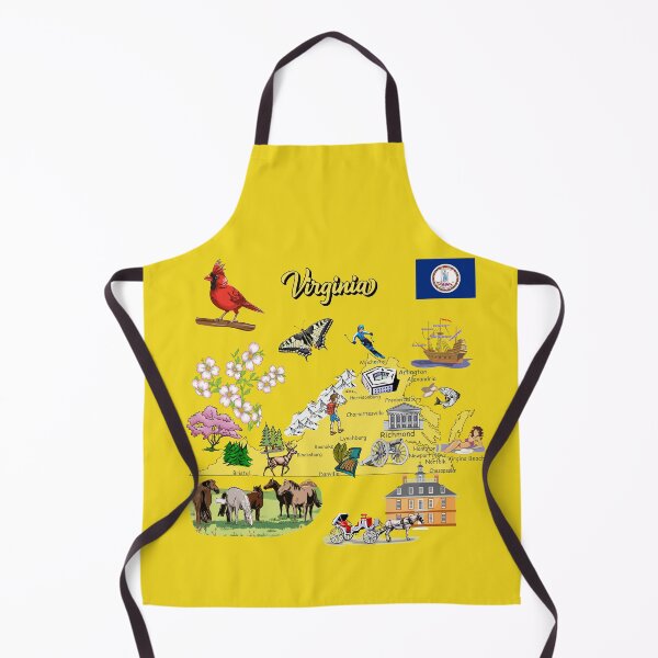 Item preview, Virginia state tourist map with landmarks, flag and famous symbols, USA designed and sold by mashmosh.