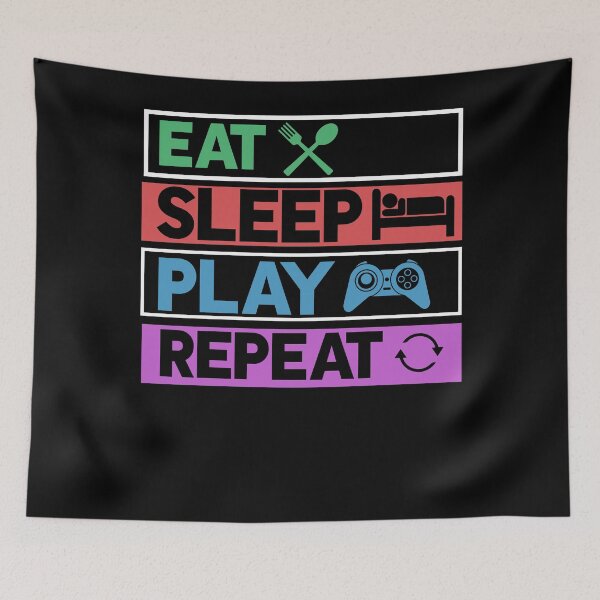 Item preview, eat sleep play repeat designed and sold by jocliyu.