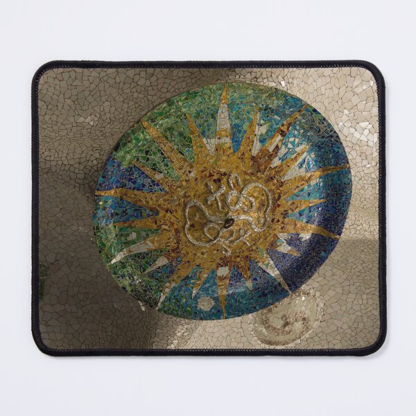 Item preview, Stylized Sun - Antoni Gaudi Ceiling Medallion at Hypostyle Room in Park Guell - Right Horizontal designed and sold by Georgia Mizuleva.