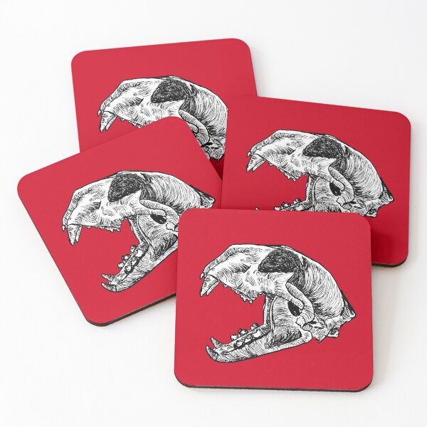 Item preview, Mountain Lion Skull Red Background designed and sold by CasmahCreations.