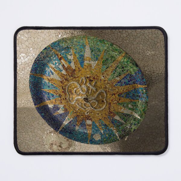 Item preview, Stylized Sun - Antoni Gaudi Ceiling Medallion at Hypostyle Room in Park Guell - Left Horizontal designed and sold by Georgia Mizuleva.