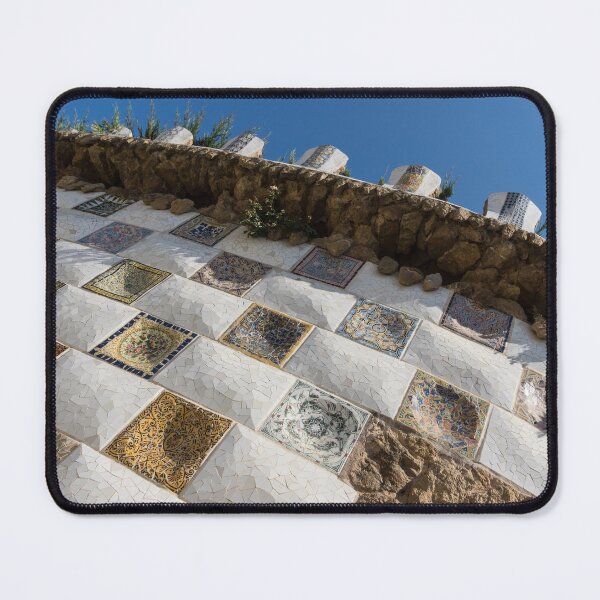 Item preview, Capricious Trencadis Mosaics - Antoni Gaudi Tiles at Park Guell in the Hot Mediterranean Sun designed and sold by Georgia Mizuleva.