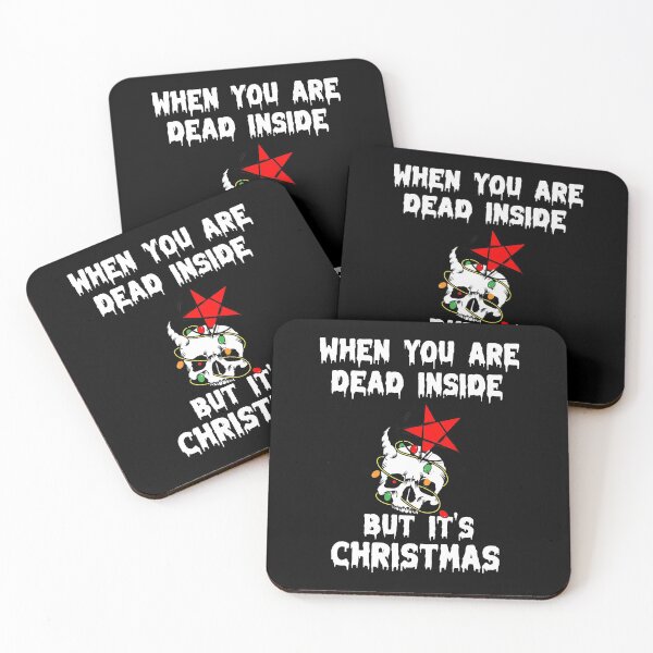 Item preview, When you're dead inside but it's christmas - The Holiday Season Skull and pentagram star designed and sold by MyFreakyWorld.