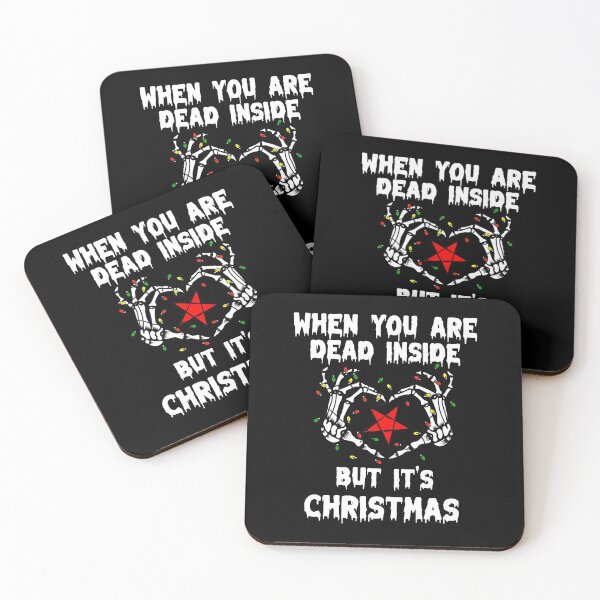 Item preview, When you're dead inside but it's christmas - The Holiday Season Skull and pentagram star designed and sold by MyFreakyWorld.