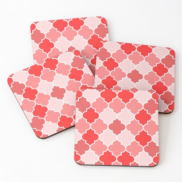 Item preview, Red And Pink Quatrefoil Pattern designed and sold by rewstudio.