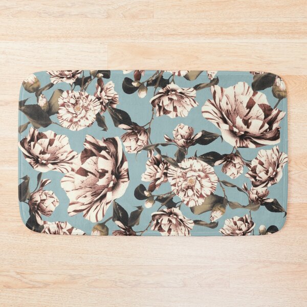 Item preview, Pastel Blue Sepia Vintage Japanese Stripy Peonies Design designed and sold by TrulyEpoque.