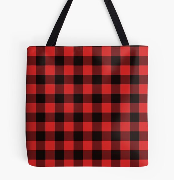 Red and black hot sale plaid handbag