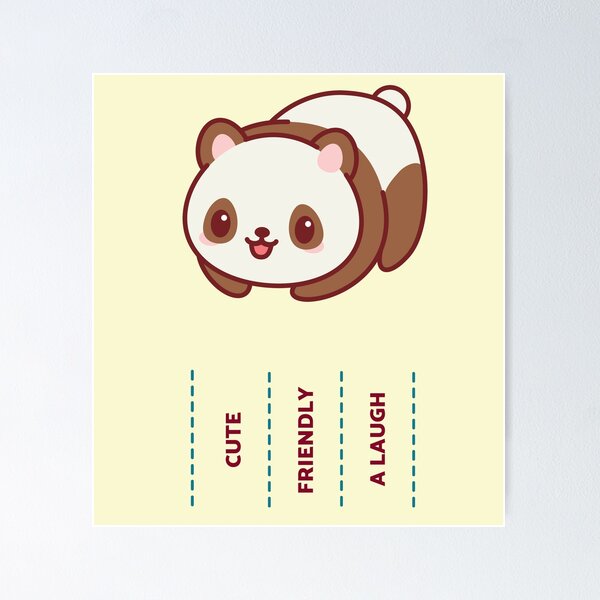 Item preview, Cute Friendly A Laugh - Panda designed and sold by ColorAsh.