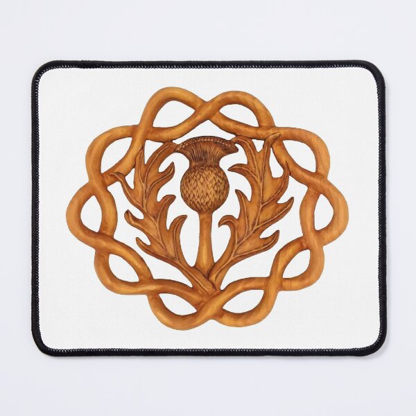 Item preview, Scottish Thistle in Eternity Braid Celtic Wood Carving designed and sold by SignsOfSpirit.