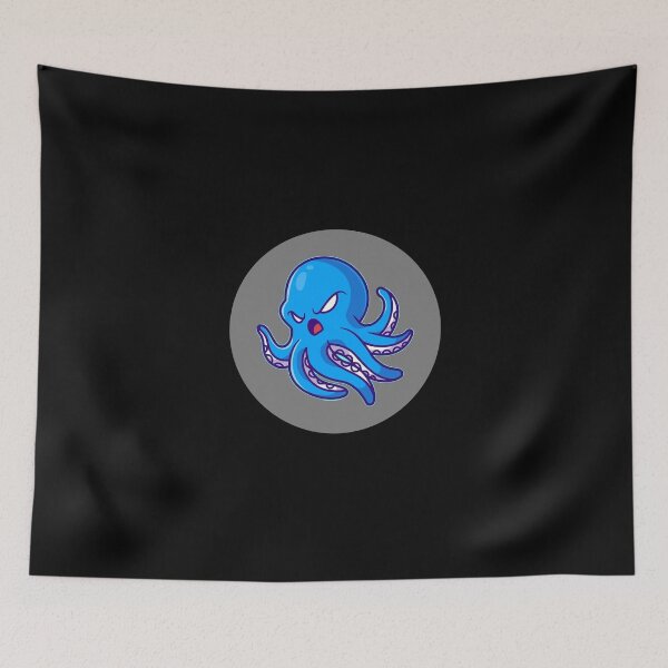 Item preview, Blue Angry Octopus Sea Animals Grey Cute Sea Life Lover Gift designed and sold by Hyper-Field.