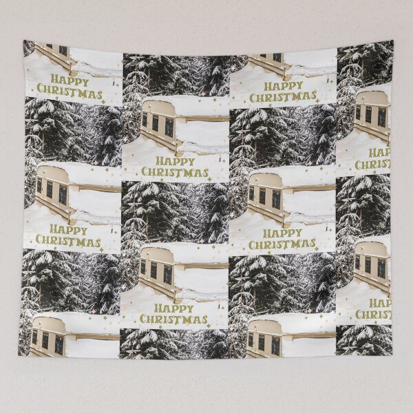 Item preview, Romany gypsy caravan, snow covered tabbet ,happy Christmas designed and sold by amy greaves.