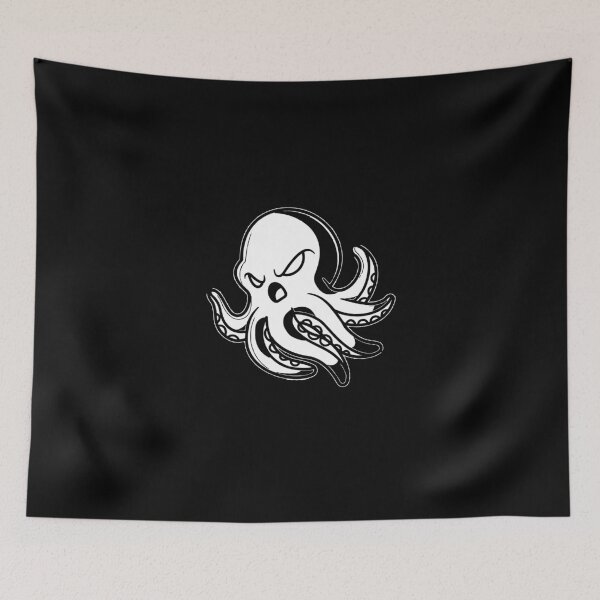Item preview, Blue Angry Octopus Sea Animals Monochrome Cute Sea Life Lover Gift designed and sold by Hyper-Field.