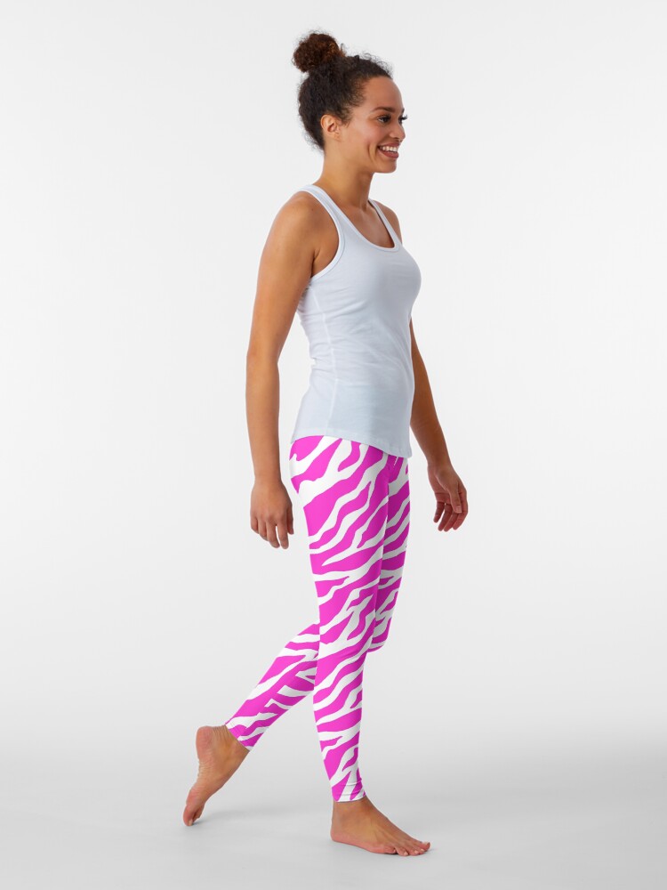 Pink 2024 zebra leggings