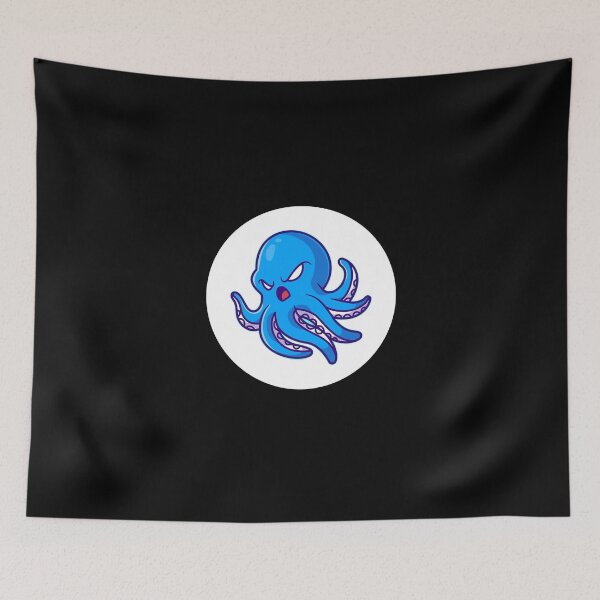 Item preview, Blue Angry Octopus Sea Animals White Cute Sea Life Lover Gift designed and sold by Hyper-Field.