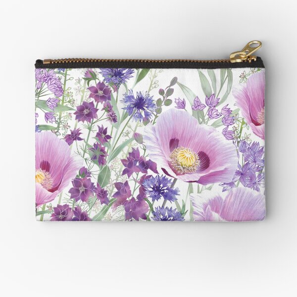 Pink Summer Days - Poppy Flower Garden Zipper Pouch