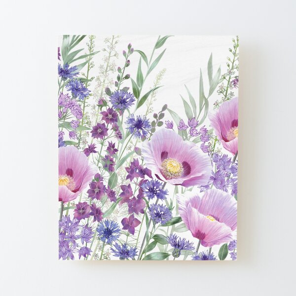 Pink Summer Days - Poppy Flower Garden Wood Mounted Print
