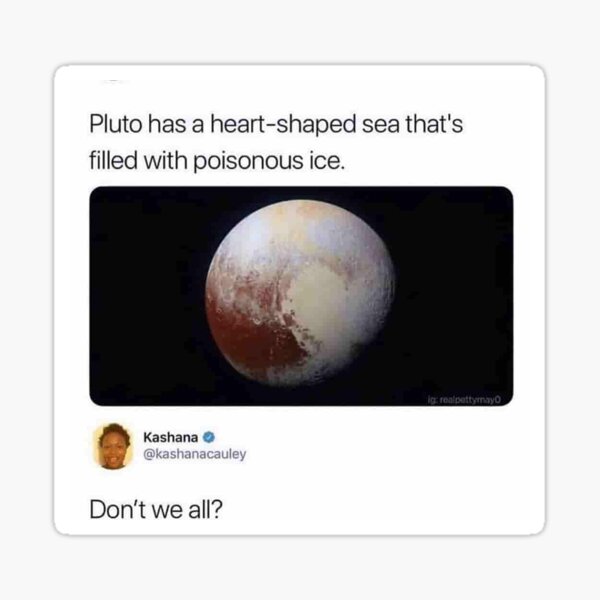 Poison Heart Pluto. Astronomy Memes. Sticker