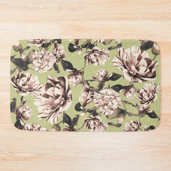 Item preview, Copy of Pastel Yellow Sepia Vintage Japanese Stripy Peonies Design designed and sold by TrulyEpoque.